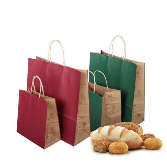 Wholesale Kraft Bags Baking Paper Bag Packing Bags Takeout Bags Food Spot Kraft Paper Portable Paper Bag