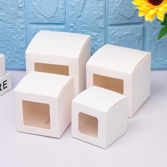 PVC Window Kraft Paper Gift Boxes Candy Wrapping Bags Cake Package Bags Birthday Party Supplies အိတ်များ