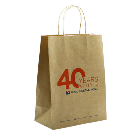 New Fashion Custom Logo Printed Brown Kraft Paper Bags Wholesale