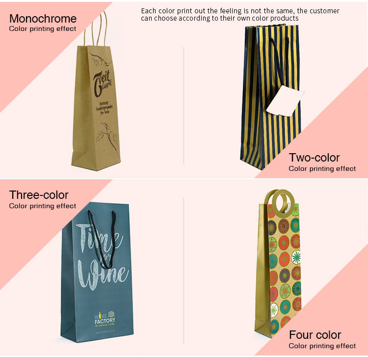 Factory Directly Supply Customized Coated Art Paper Wine Bottle Bag