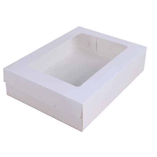 Plain White Face Mask Box with PVC Clear Window Gum Free