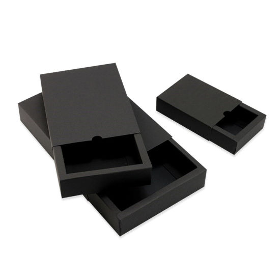 Barato nga Black Paper Soap Packaging Box Pure Color Fancy Paper Drawer Soap Boxes